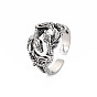 Men's Snake Alloy Open Cuff Ring, Wide Chunky Ring, Cadmium Free & Lead Free