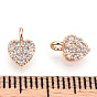 Brass Micro Pave Cubic Zirconia Charms, Nickel Free, Real 18K Gold Plated
, Heart