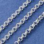 304 Stainless Steel Rolo Chains, Unwelded, with Spool