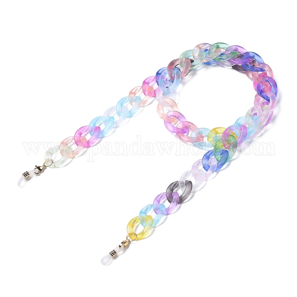 Fábrica de China Cadenas de anteojos, cadenas de mascarillas, correa para  el cuello para anteojos, con cadenas de bordillo de acrílico transparente,  304 cierres de pinza de langosta de acero inoxidable y