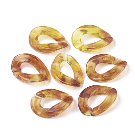 Transparent Acrylic Linking Rings, Quick Link Connectors, for Curb Chain Making, Twist Oval