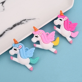 PVC Plastic Pendants, Unicorn Charms