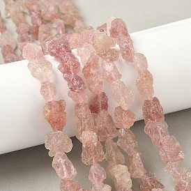 Необработанные грубые нити из натурального клубничного кварца, самородки