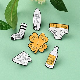 Summer Theme Enamel Pins, Alloy Brooches for Backpack Clothes