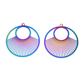 Ионное покрытие (ip) 201 филигранные подвески из нержавеющей стали, гравированные металлические украшения, плоско-круглые