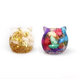 Resin Carved Owl Figurines, Shell Statues for Home Desk Decoration