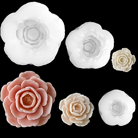 Camellia DIY Candle Silicone Molds, Food Grade Silicone, Decoration Making, for Candle Making