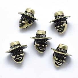 Brass Beads, with Cubic Zirconia, Cadmium Free & Nickel Free & Lead Free, Human