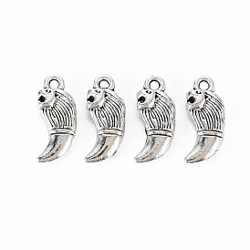 Tibetan Style Alloy Pendants, Cadmium Free & Lead Free, Lion