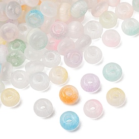 Baking Paint Glass Beads, Imitation Cat Eye, Rondelle, Two Tone
