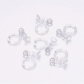 Plastic Clip-on Earring Findings, for Non-pierced Ears