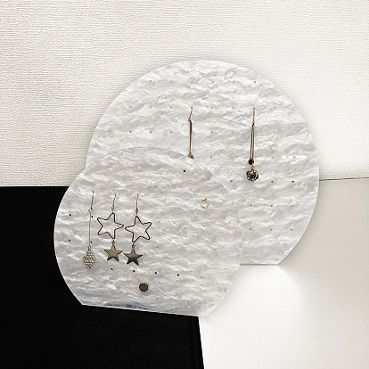 Acrylic Slant Back Jewerly Display Stands, Water Ripple Jewelry Organizer Holder for Earring Display