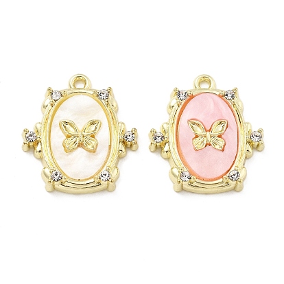 Подвеска из сплава ацетата целлюлозы со стразами, бабочка, золотые