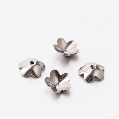 5 -petal цветочные 304 из нержавеющей стали крышки шарика, 6x2 мм, отверстие : 0.5 мм