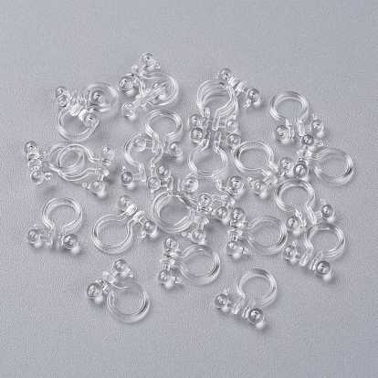 Plastic Clip-on Earring Findings, with Loop, for Non-Pierced Ears