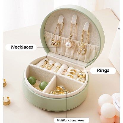 PU Leather Mini Jewelry Storage Box, Travel Portable Jewelry Organizer Handbag with Velvet Inside, for Earrings, Rings, Necklaces Storage