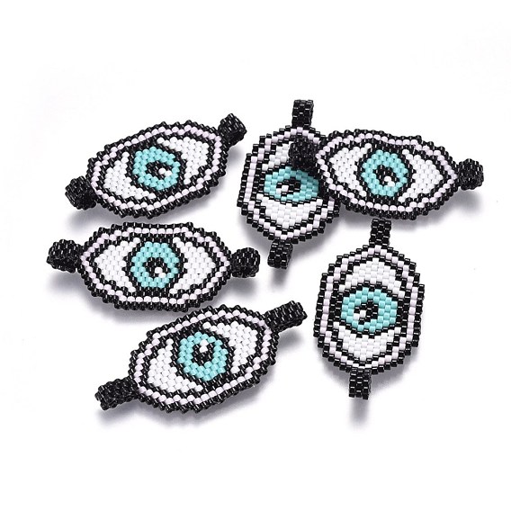 MIYUKI & TOHO Handmade Japanese Seed Beads Links, Loom Pattern, Eye