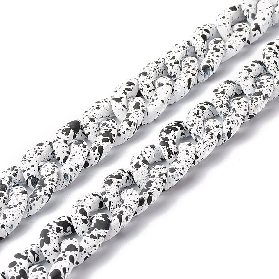 Spray Painted CCB Plastic Curb Chains, Oval