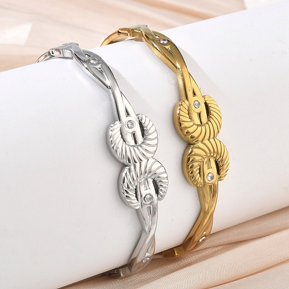 304 Stainless Steel Hinged Cuff Bangles, Moon