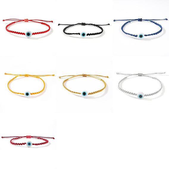 Бусины лэмпворк плетеные браслеты из бисера для мужчин и женщин, злые глаза
