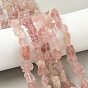 Необработанные грубые нити из натурального клубничного кварца, самородки