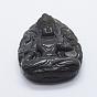 Carved Natural Obsidian Pendants, Buddha