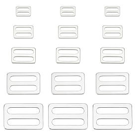 15 шт. 5 стиль 304 пряжки-слайдеры из нержавеющей стали, регулируемые застежки, для ремня кожаный ремень сумка для ремня, прямоугольные