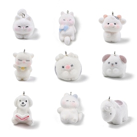 Кулоны из флокированной смолы, с железной платиной петлей