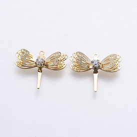 Латунные подвески, долговечный, реальный 18 k позолоченный, без никеля , стрекоза