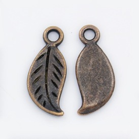 Подвески из сплава в тибетском стиле, лист, без свинца и без кадмия