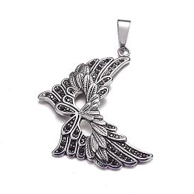 316 Surgical Stainless Steel Big Pendants, Mardi Gras Charms, with Rhinestones, Masquerade Mask