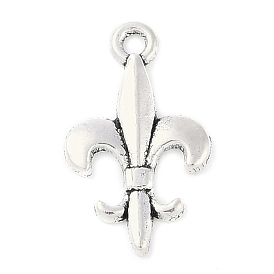 Tibetan Style Alloy Pendants, Lead Free and Cadmium Free, Fleur De Lis, about 19x12x2mm, hole: 1.5mm