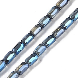 Electroplate Glass Beads Strands, Full Rainbow Plated, Faceted, Column