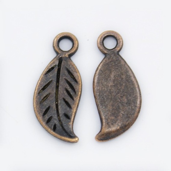 Подвески из сплава в тибетском стиле, лист, без свинца и без кадмия
