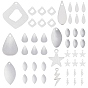 42Pcs 7 Style Brass Charms, Long-Lasting Plated, Star & Lightning & Leaf & Teardrop & Rhombus & Oval
