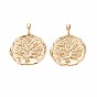 Brass Micro Pave Clear Cubic Zirconia Pendants, Nickel Free, Tree