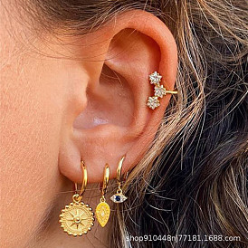 Dazzling Devil Eye Earrings with Sparkling Gemstones