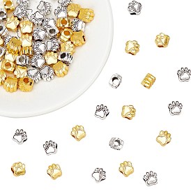 Тибетский стиль сплава цинка собака Прайнтс европейские бисер, без свинца и без кадмия