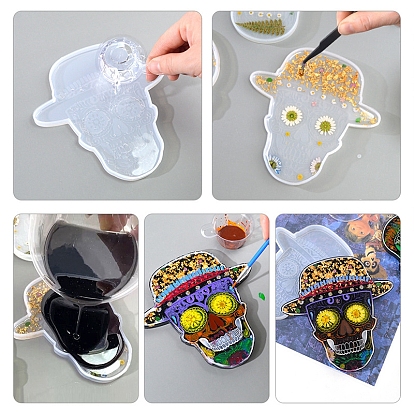 Food Grade Coaster Silicone Molds, Resin Casting Coaster Molds, For UV Resin, Epoxy Resin Craft Making