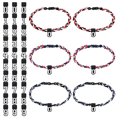 Наборы для изготовления ожерелий своими руками, включая номер силиконовых подвесок, Спортивные чокеры из плетеной веревки из полиэстера и силикона