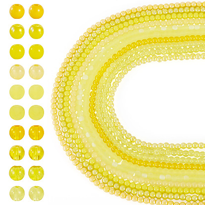 10 нити 10 стили гальваническое покрытие непрозрачные стеклянные бусины нити, круглые