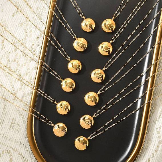 304 ожерелья с подвесками в виде созвездий из нержавеющей стали с прозрачным кубическим цирконием, золотые