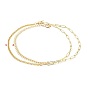 Brass Chain Necklaces Sets, with 304 Stainless Steel Toggle Clasps