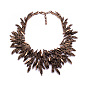 Exaggerated Ethnic Retro Willow Leaf Necklace Fashion Short Alloy Tree Leaf Jewelry