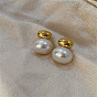 Серьги-гвоздики из искусственного жемчуга, круглые