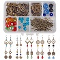 DIY Earring Making, with Tibetan Style Links/Pendants, Glass Beads, Iron Open Jump Ring and Brass Earring Hooks