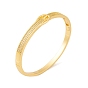 Brass Micro Pave Clear Cubic Zirconia Belt Hinged Bangles for Women