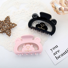 Cute Bear Cellulose Acetate Claw Hair Clips, for Women Girl Thick Hair