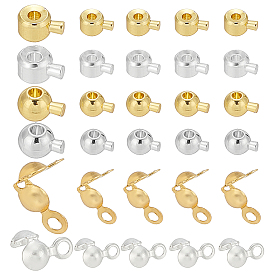 Ювелирные изделия, включая латунные обжимные бусины и наконечники для бусин, настоящее 18позолоченное и посеребренное 925 серебро