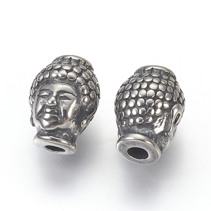 316 Surgical Stainless Steel Beads, Buddha Head